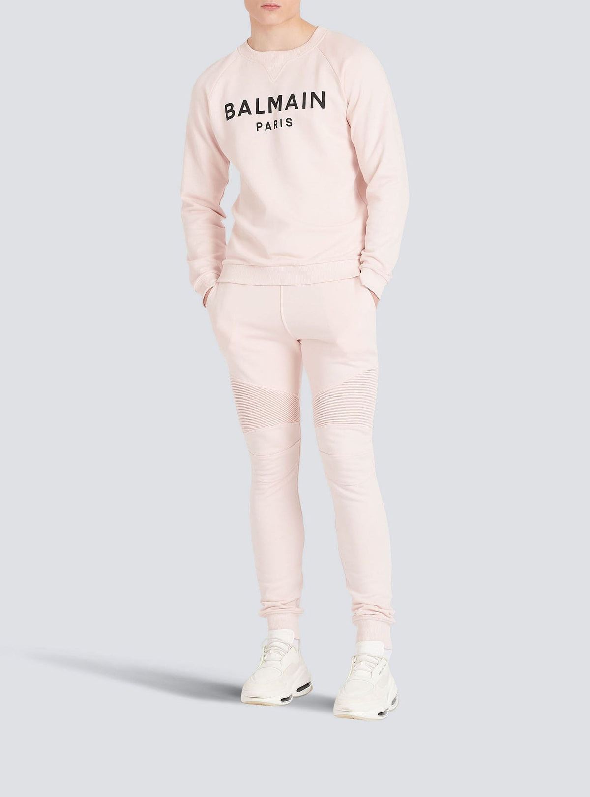 Pantalon de jogging imprimé logo - Rose Poudré & Noir
