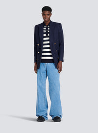 Blazer en twill à double boutonnage - Marine