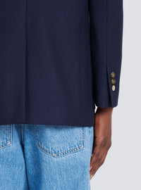 Blazer en twill à double boutonnage - Marine