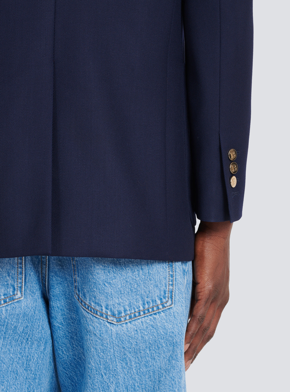 Blazer en twill à double boutonnage - Marine