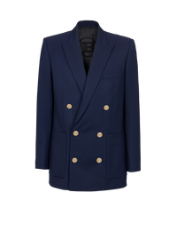 Blazer en twill à double boutonnage - Marine