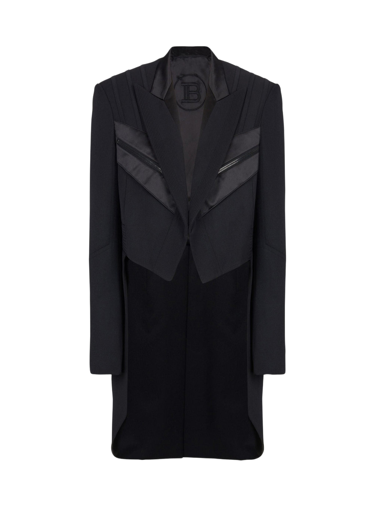 Blazer queue-de-pie en laine - Noir