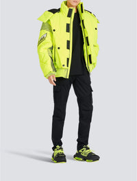 Doudoune néon à capuche - Jaune Fluo