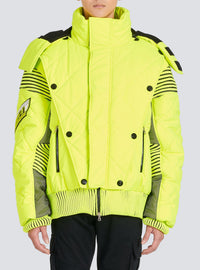 Doudoune néon à capuche - Jaune Fluo
