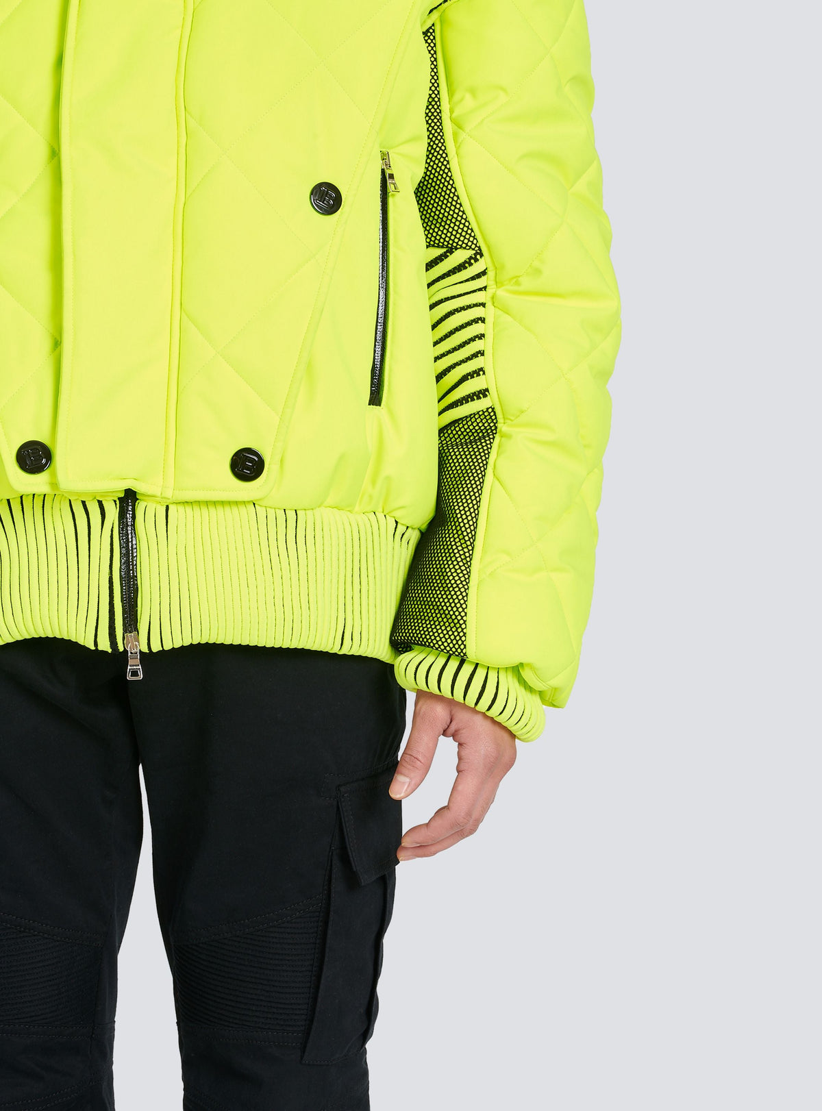 Doudoune néon à capuche - Jaune Fluo