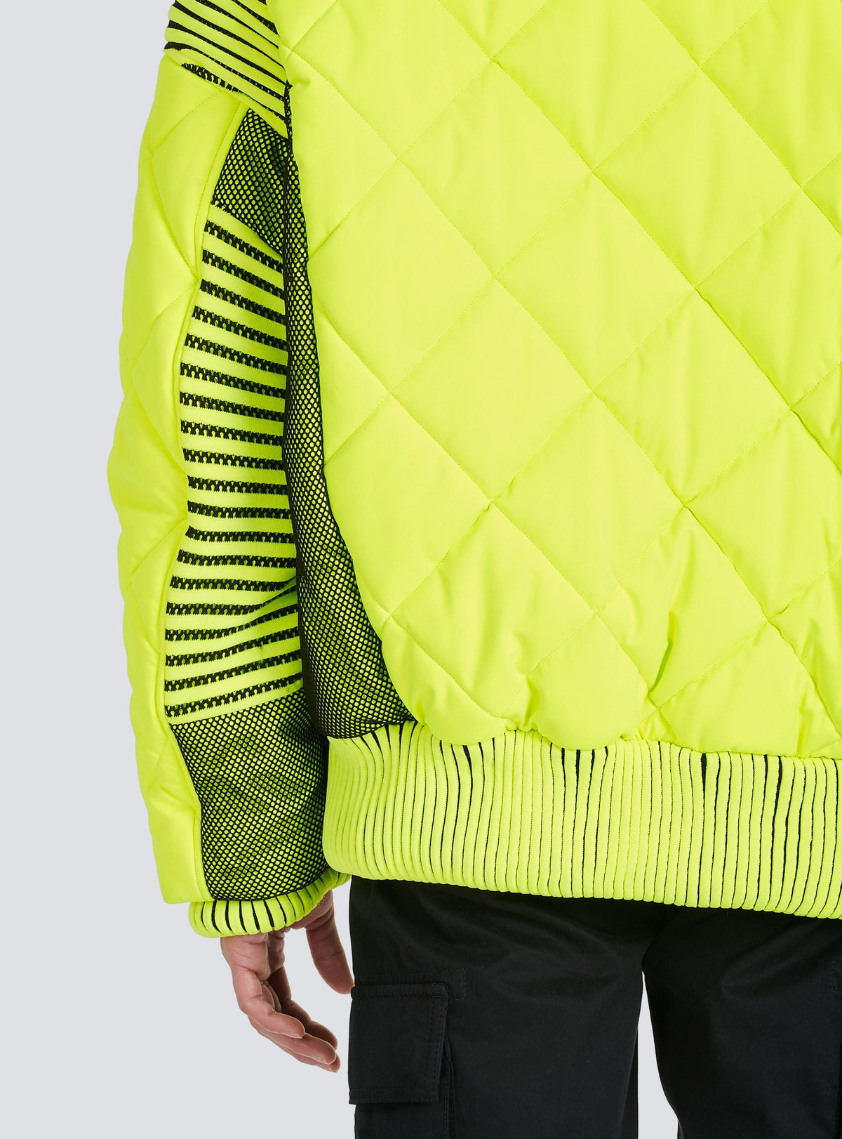 Doudoune néon à capuche - Jaune Fluo