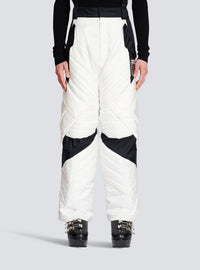 Pantalon de ski à bretelles à monogramme Balmain x Rossignol - Blanc