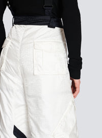 Pantalon de ski à bretelles à monogramme Balmain x Rossignol - Blanc