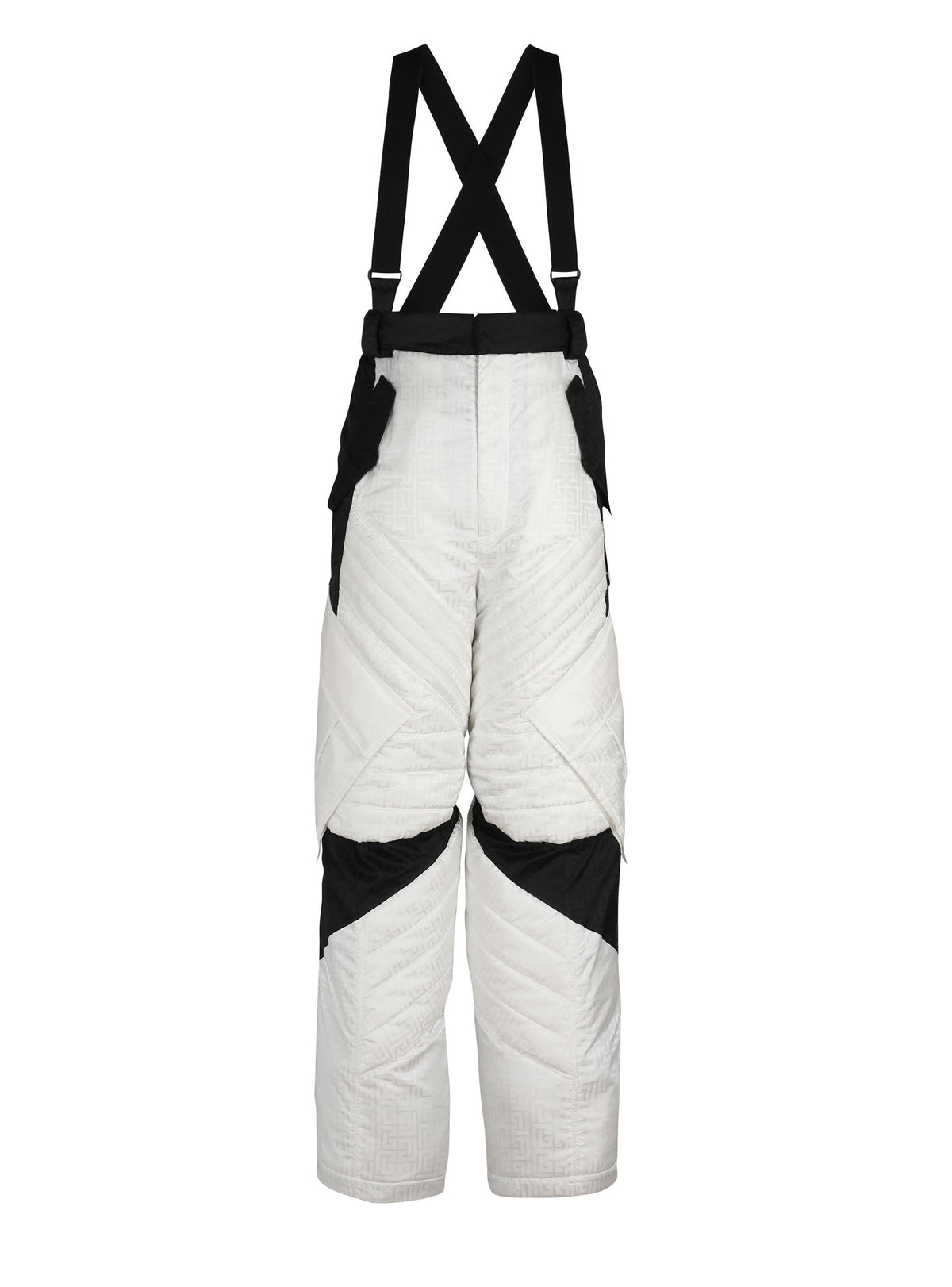 Pantalon de ski à bretelles à monogramme Balmain x Rossignol - Blanc