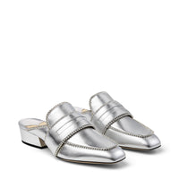 Mules Yk-Bloafer 35 en cuir - Silver & Crystal