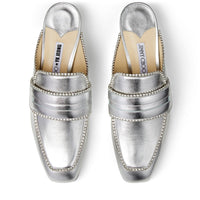 Mules Yk-Bloafer 35 en cuir - Silver & Crystal