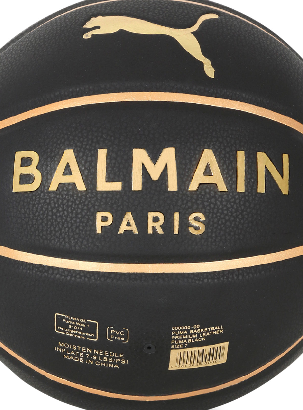 Exclusivité - balmain x puma - ballon de basket - Noir