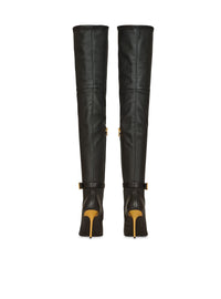 Cuissardes Raven en cuir stretch - Noir