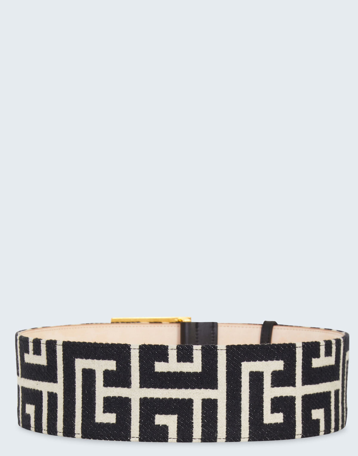 Large ceinture PB en jacquard bicolore - Ivoire & Noir