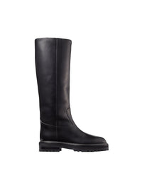 Bottes Yomi en cuir avec doublure shearling - Black & Natural