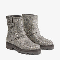Bottes Jeunesse en daim avec cristaux - Anthracite