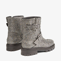Bottes Jeunesse en daim avec cristaux - Anthracite