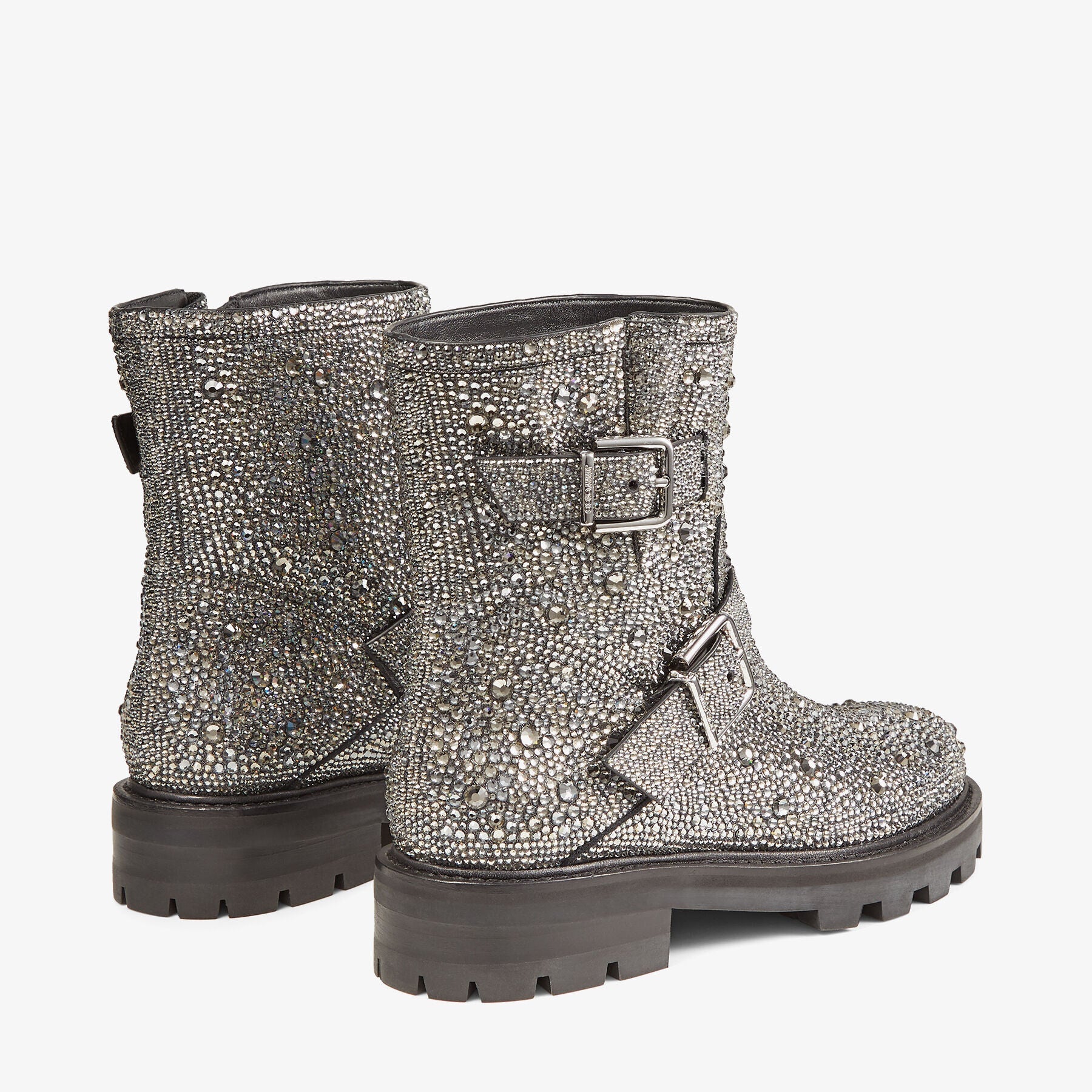 Bottes Jeunesse en daim avec cristaux - Anthracite