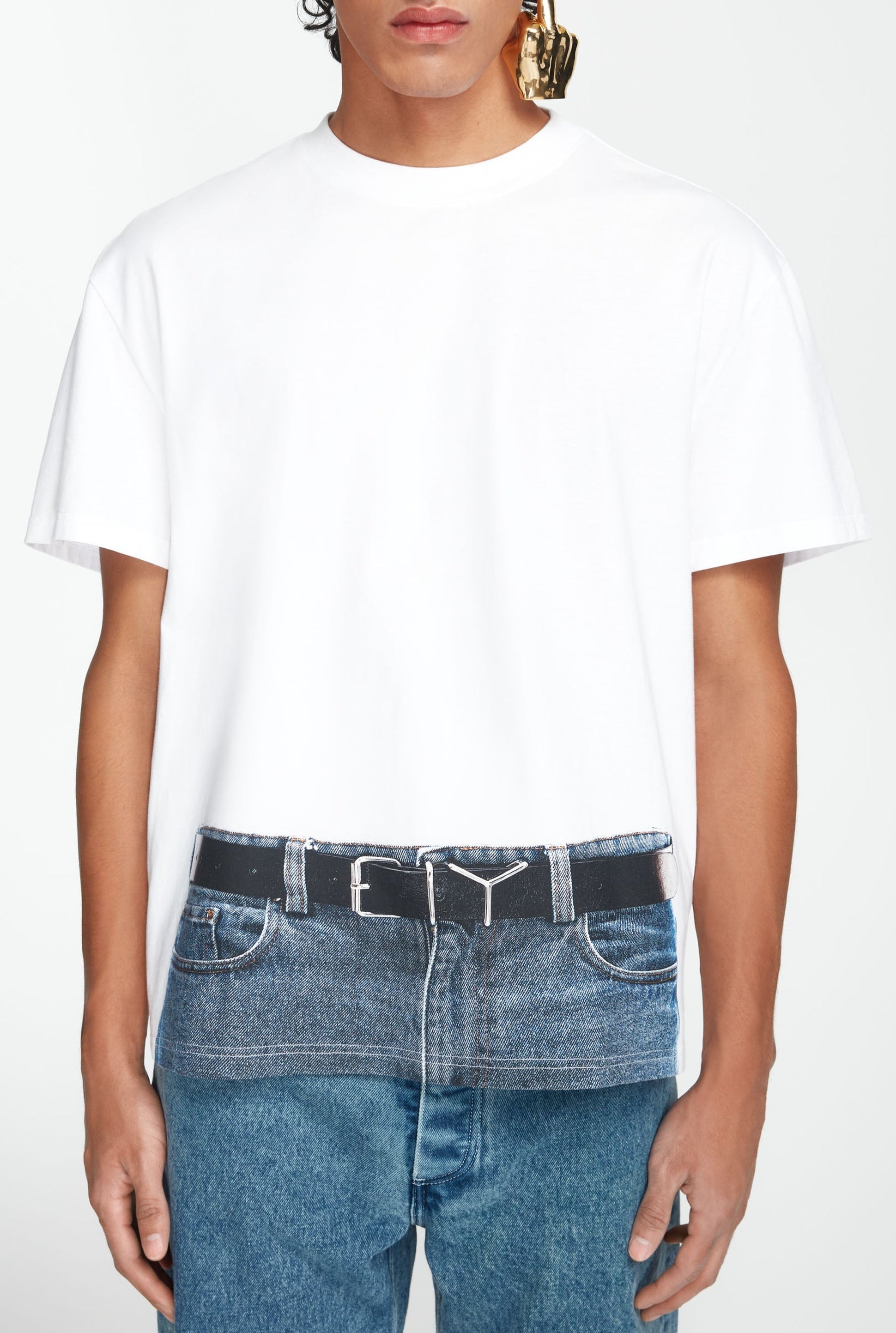 T-shirt unisexe JPG x Yproject imprimé - White & Navy