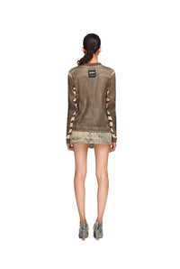 JPG x Yproject unisex long-sleeved printed T-shirt - Khaki