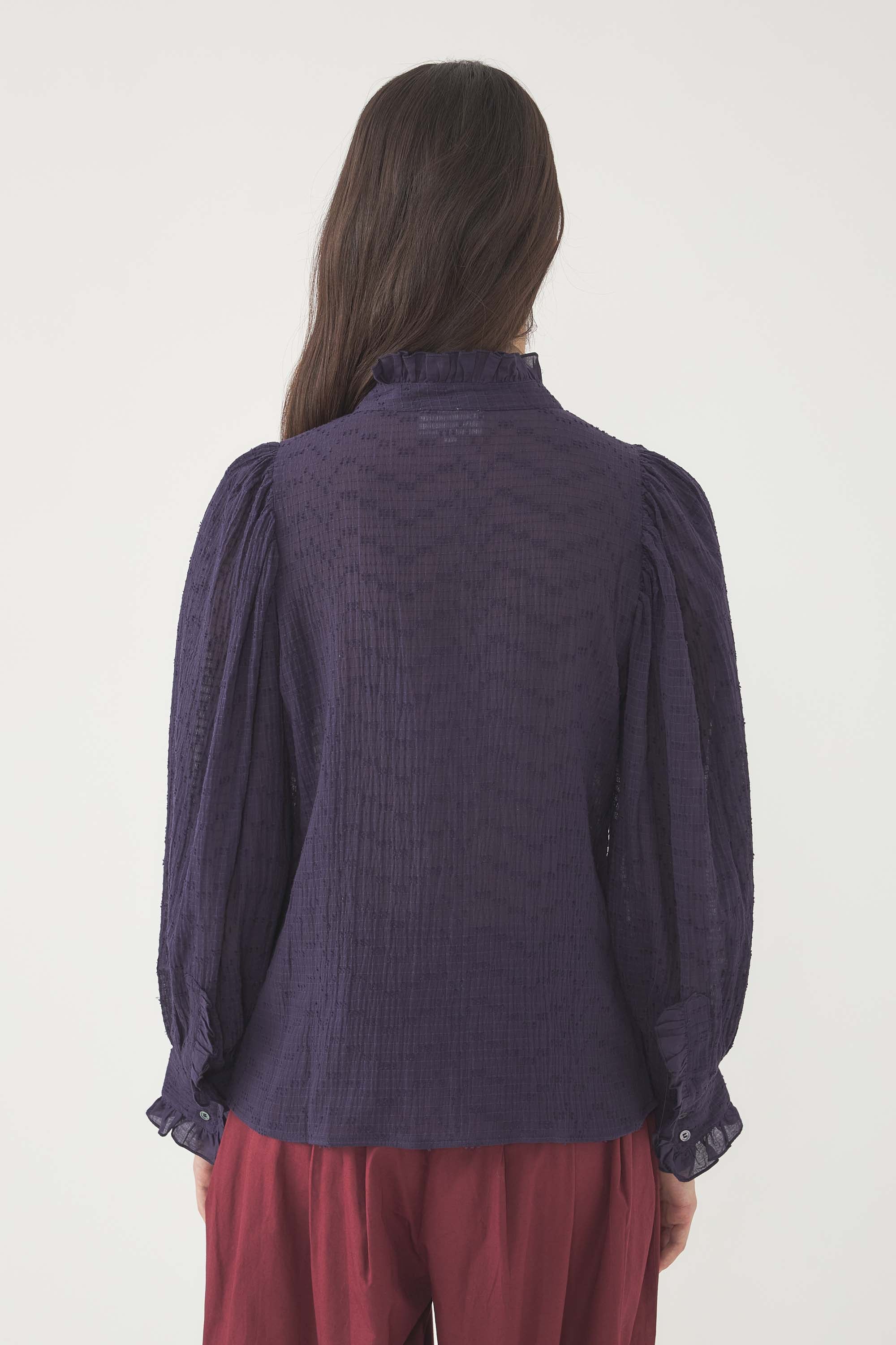 NAVY YVA BLOUSE