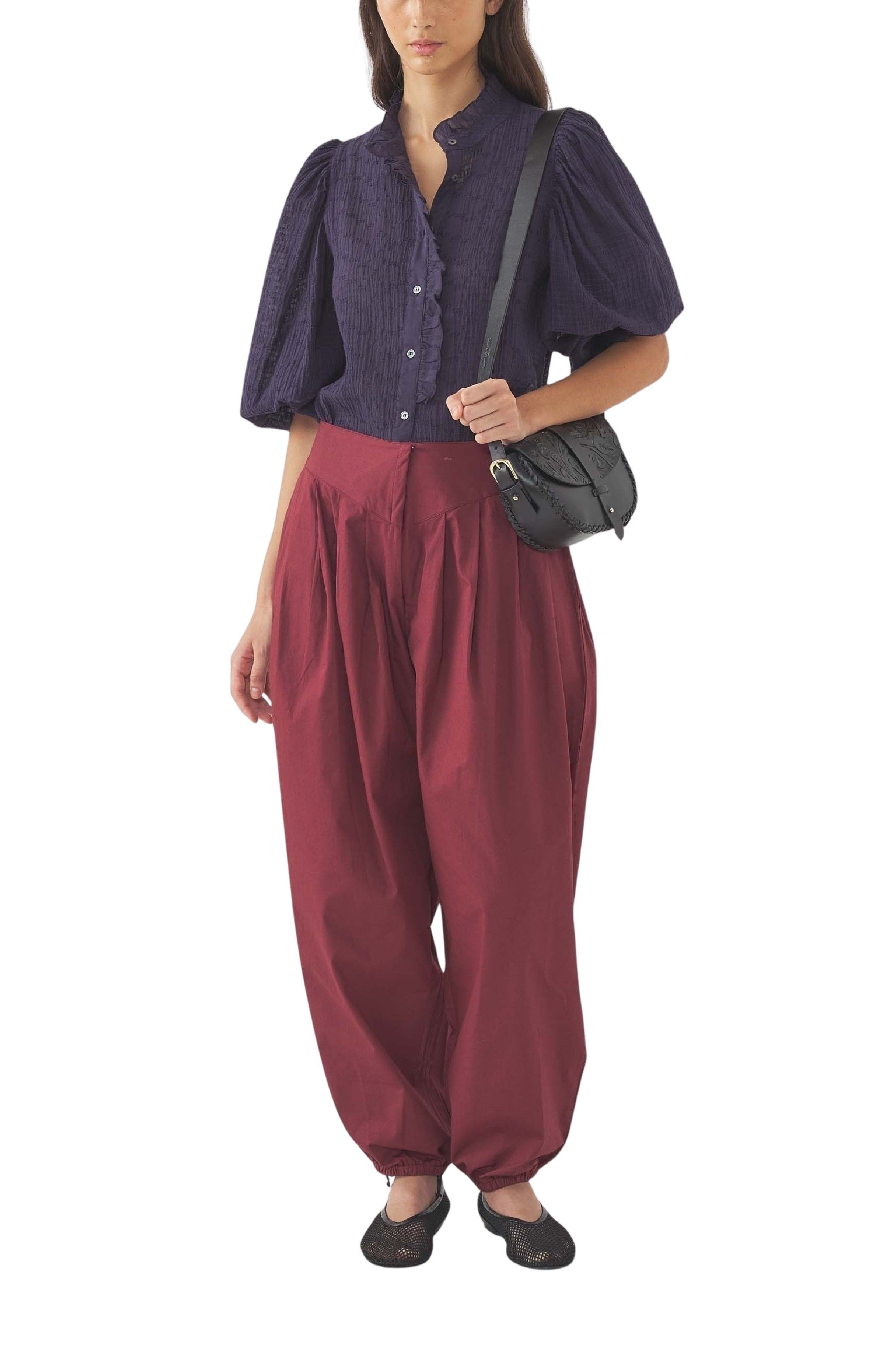 NAVY YVA BLOUSE