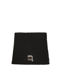 Écharpe tour de cou avec logo en coton - Black
