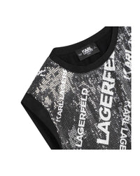 Sequin embroidered dress - Black White