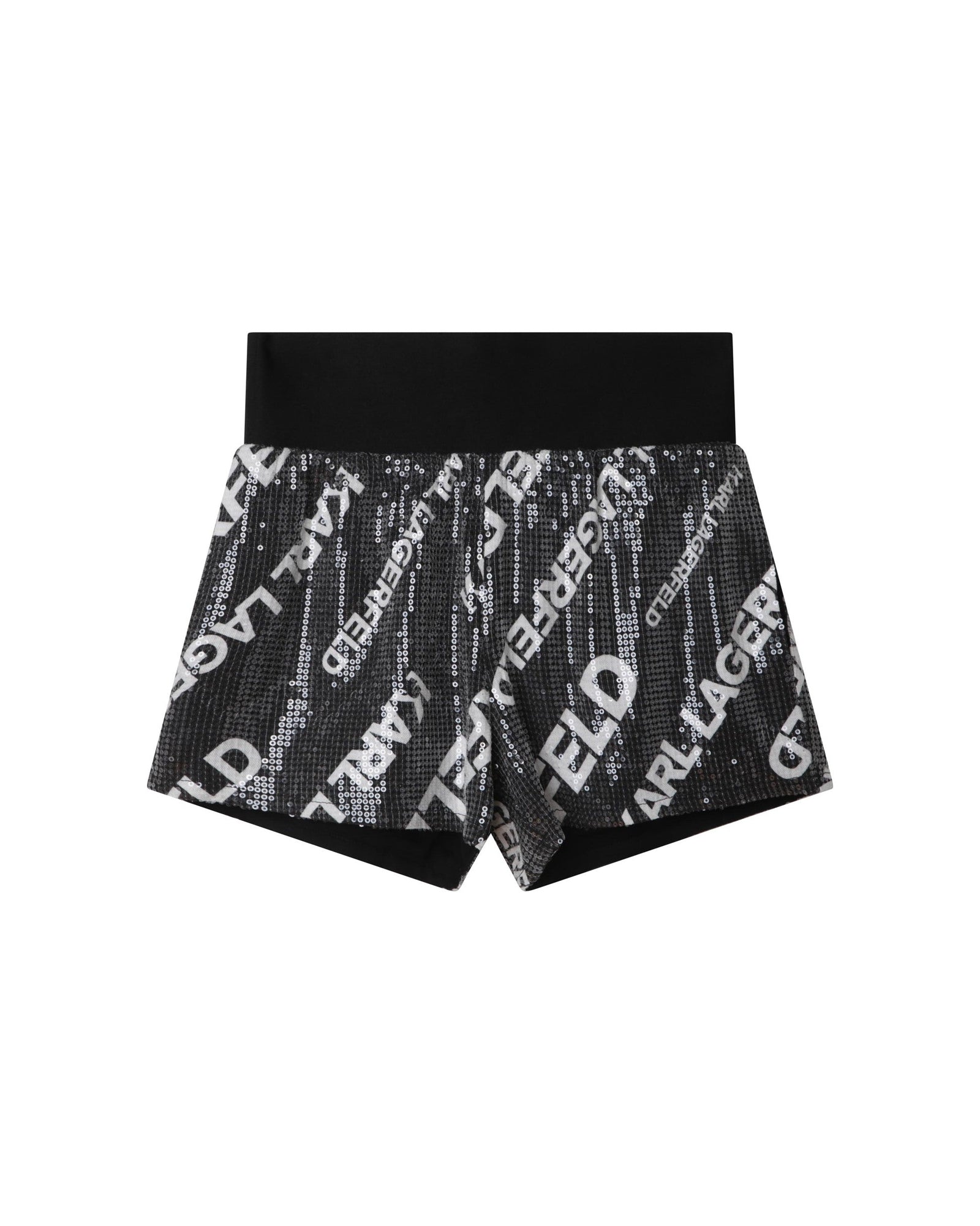 Sequin embroidered shorts - Black White