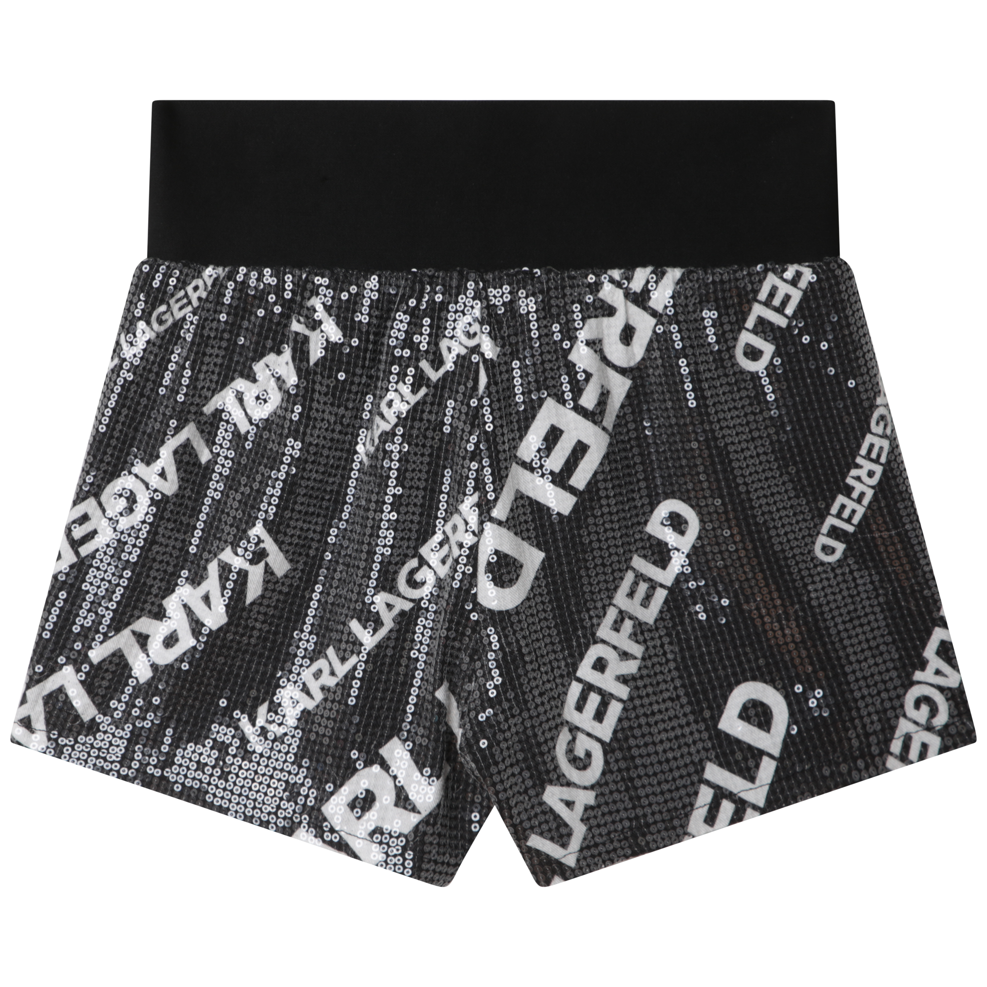 Sequin embroidered shorts - Black White