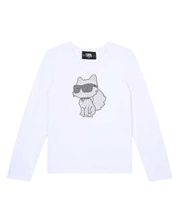 T-shirt manches longues en coton - Blanc