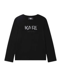 Long-sleeved cotton T-shirt - Black