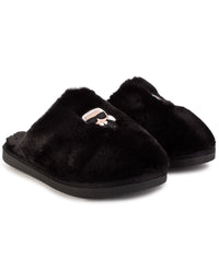Mules effet fourrure - Black