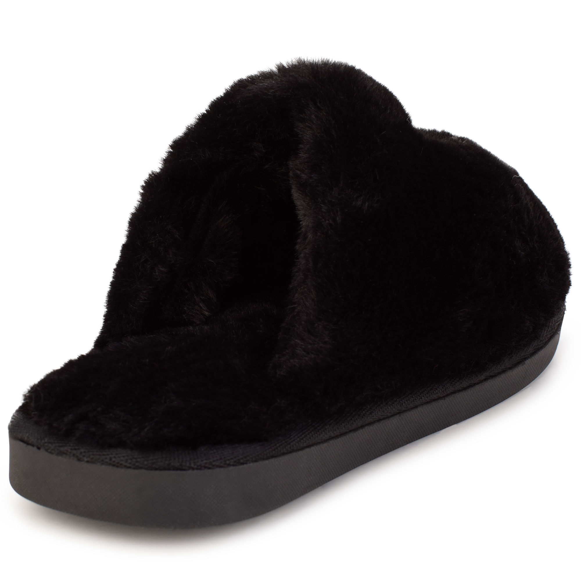 Mules effet fourrure - Black