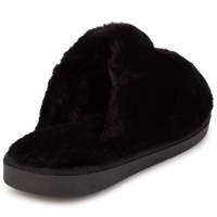 Mules effet fourrure - Black