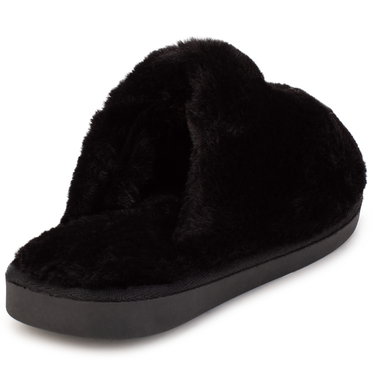 Mules effet fourrure - Black