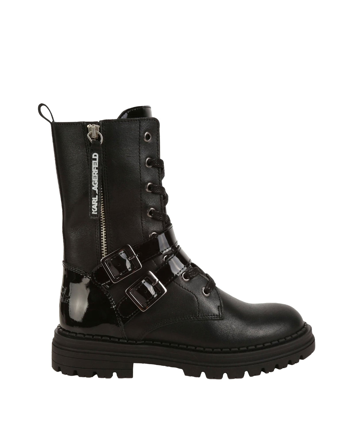 Bottines avec logo en cuir - Black