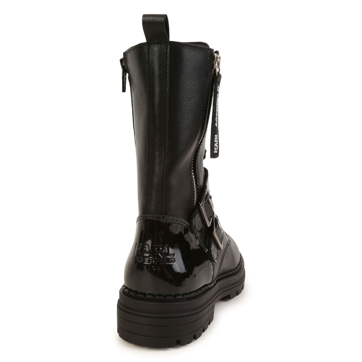Bottines avec logo en cuir - Black