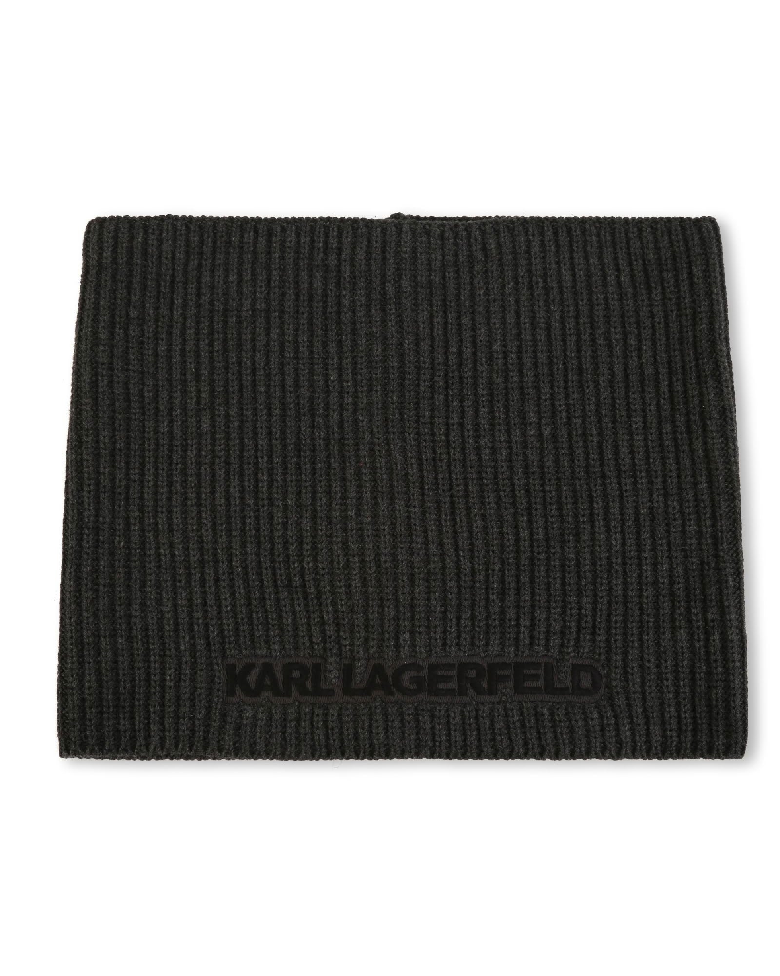 Écharpe tour de cou avec logo en coton - Gris Foncé