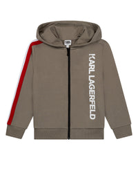 Cardigan de survêtement rayé en coton - Green Stone