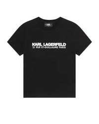 Short-sleeved T-shirt with cotton illustrations - Black