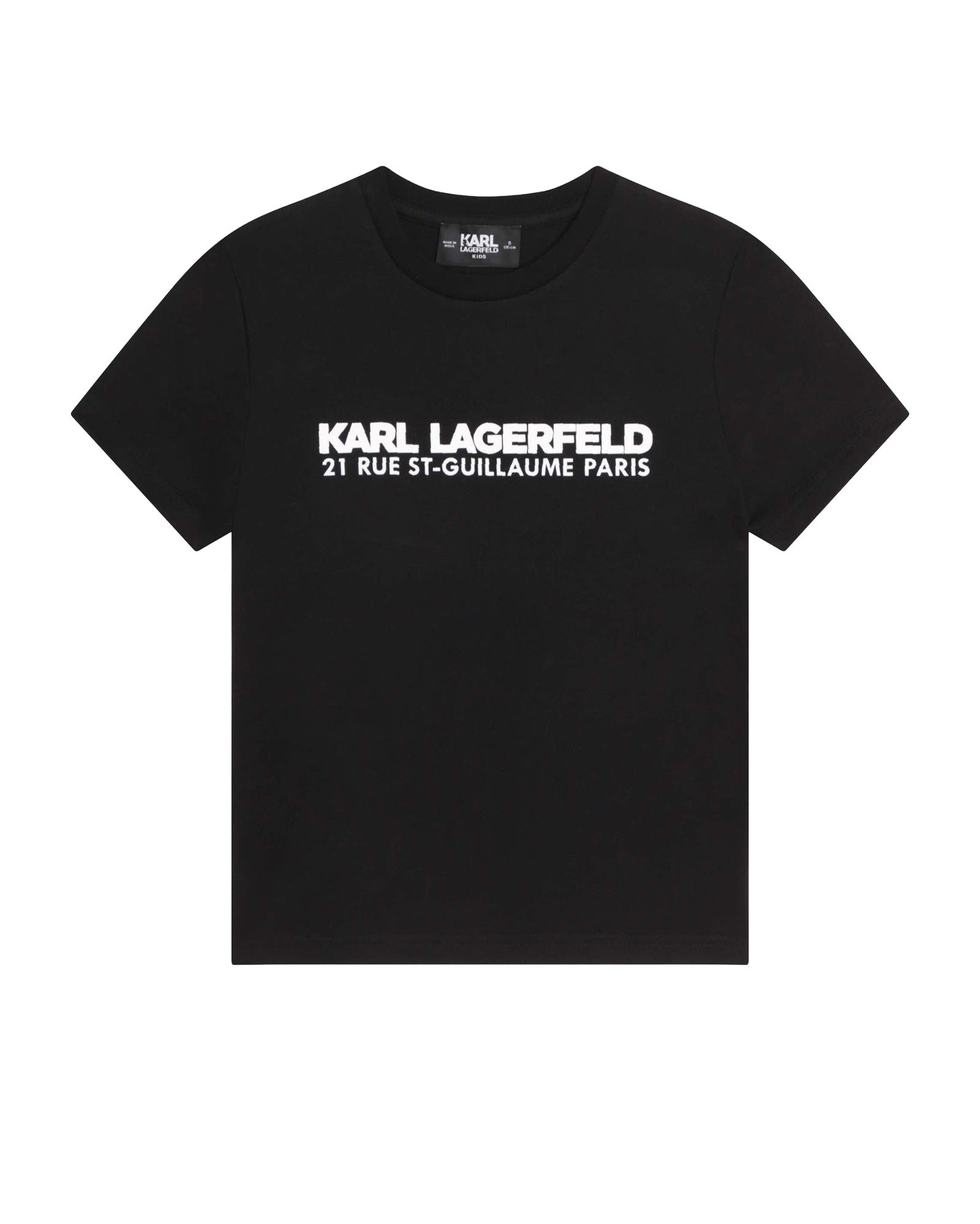 Short-sleeved T-shirt with cotton illustrations - Black
