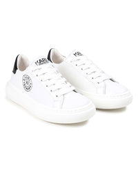 Sneakers à lacets en cuir - Blanc