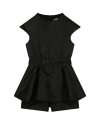 Robe combinaison à motif monogramme - Black