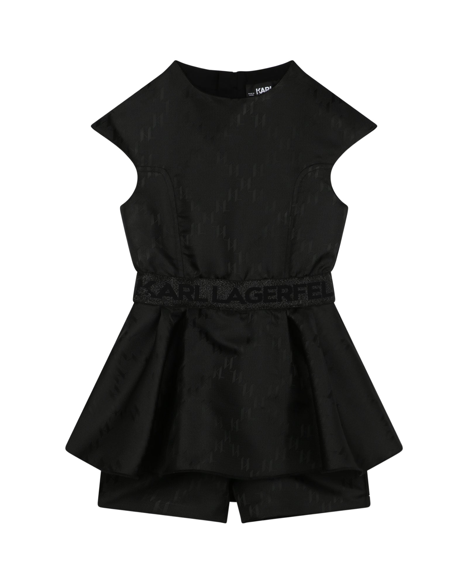 Robe combinaison à motif monogramme - Black