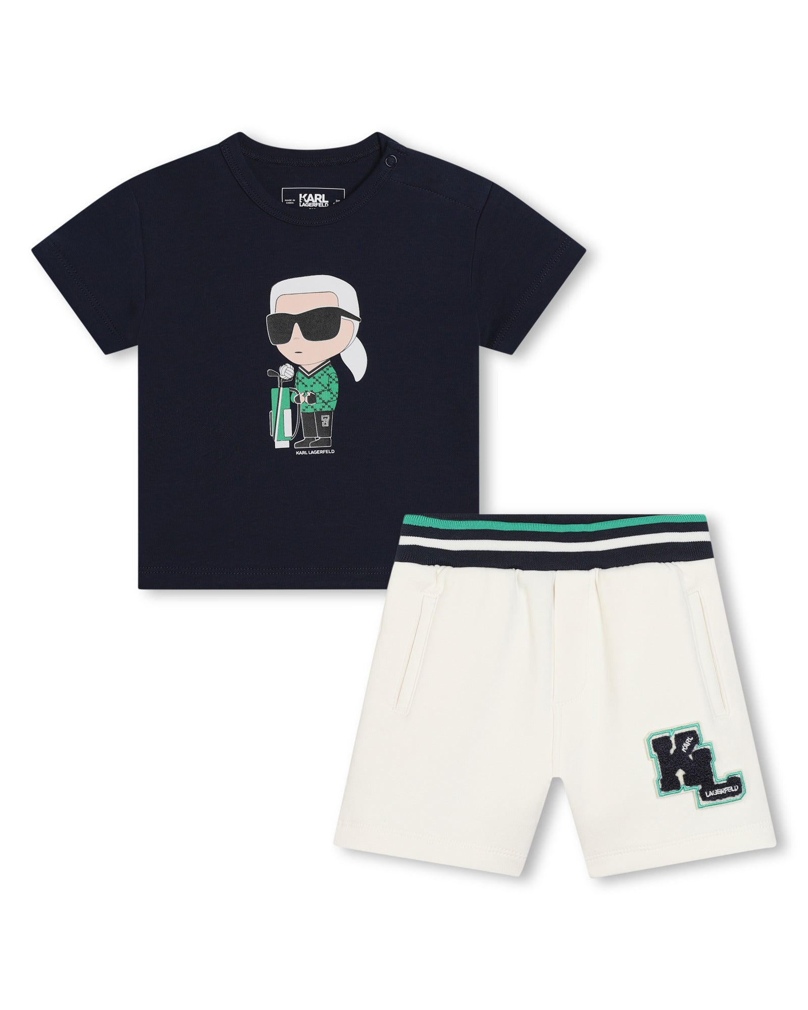 Ensemble T-Shirt+Short - Ecru Bleu