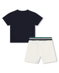 Ensemble T-Shirt+Short - Ecru Bleu