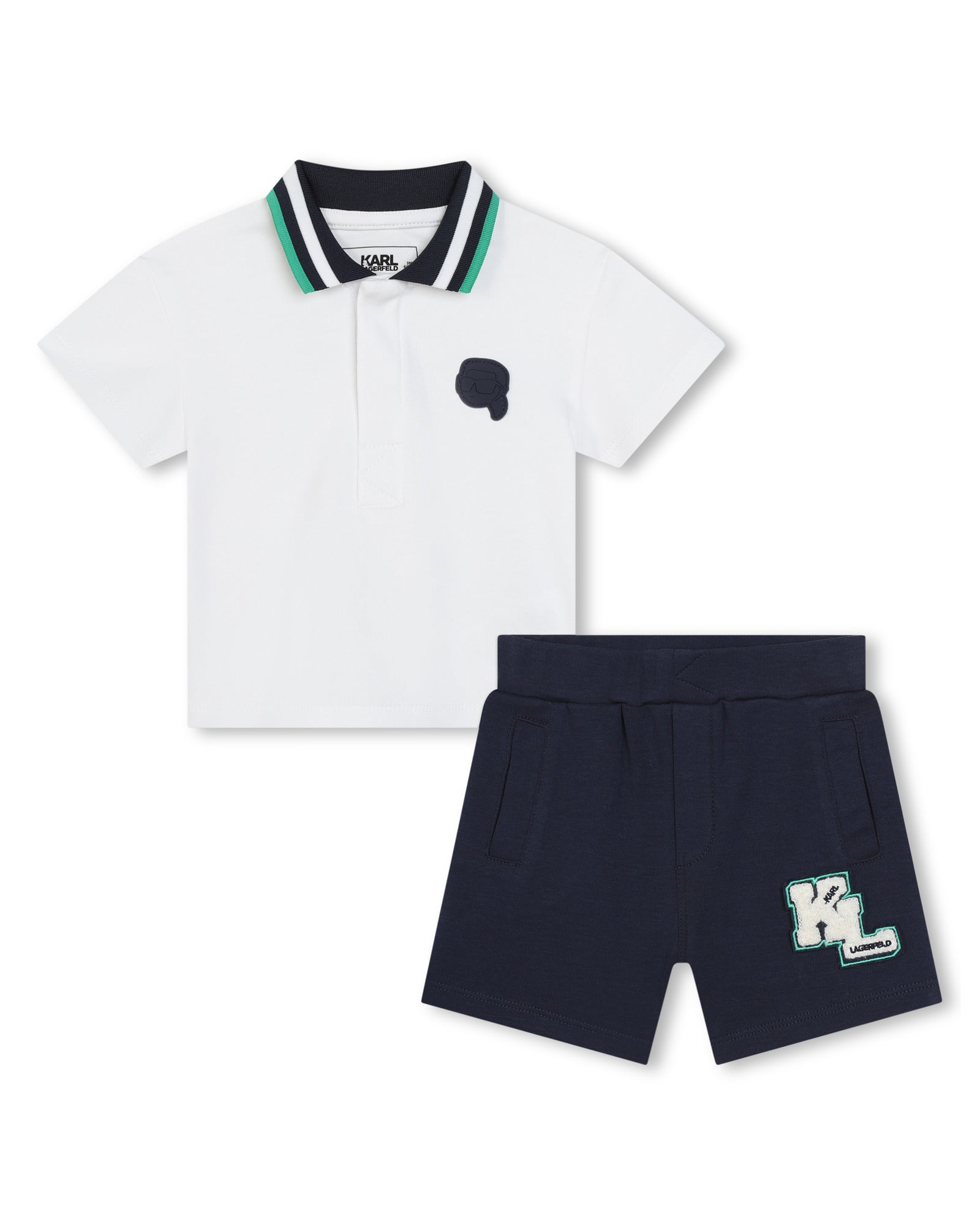 Ens.Polo+Short - Blanc Bleu