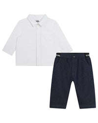 Ens.Chemise+Pantalon - Blanc Bleu