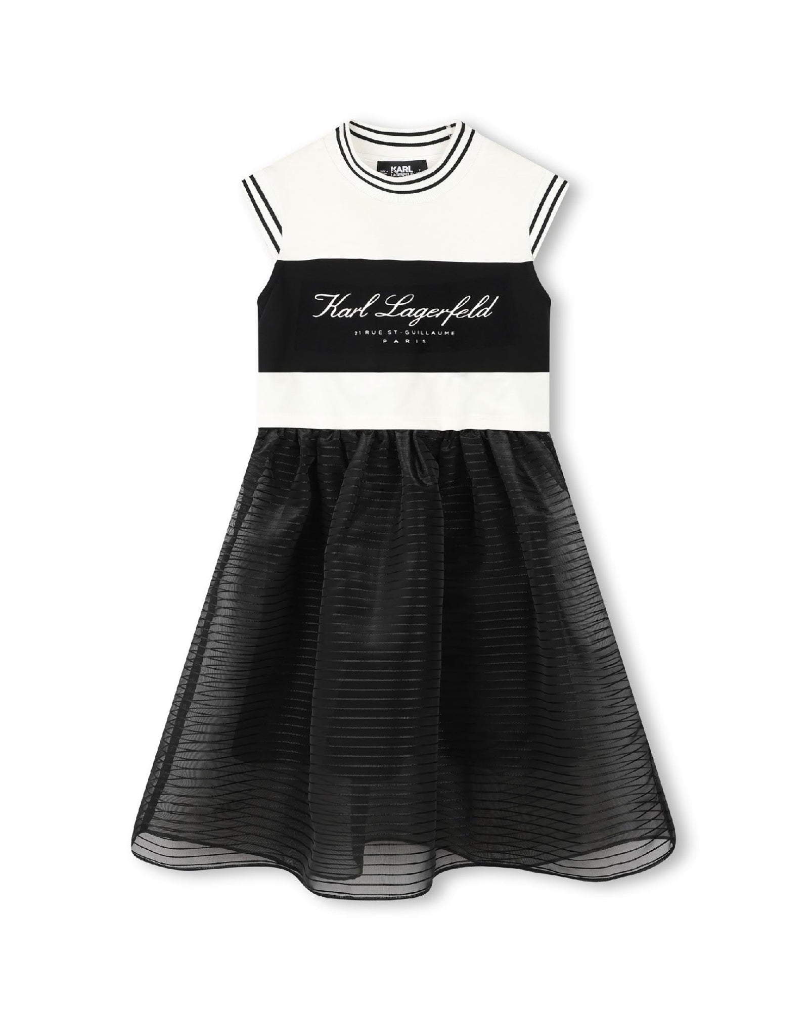 Logo print dress - Black Ecru